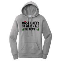 Most Likely To Watch All The Movies Christmas Women's Pullover Hoodie