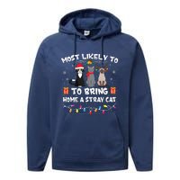 Most Likely To Bring Home A Stray Cat Matching Christmas Performance Fleece Hoodie