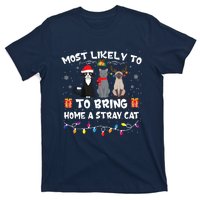 Most Likely To Bring Home A Stray Cat Matching Christmas T-Shirt