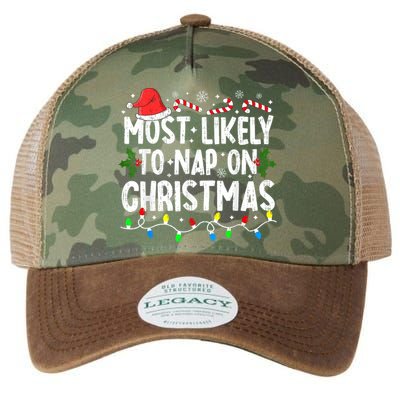 Most Likely To Nap On Christmas Legacy Tie Dye Trucker Hat