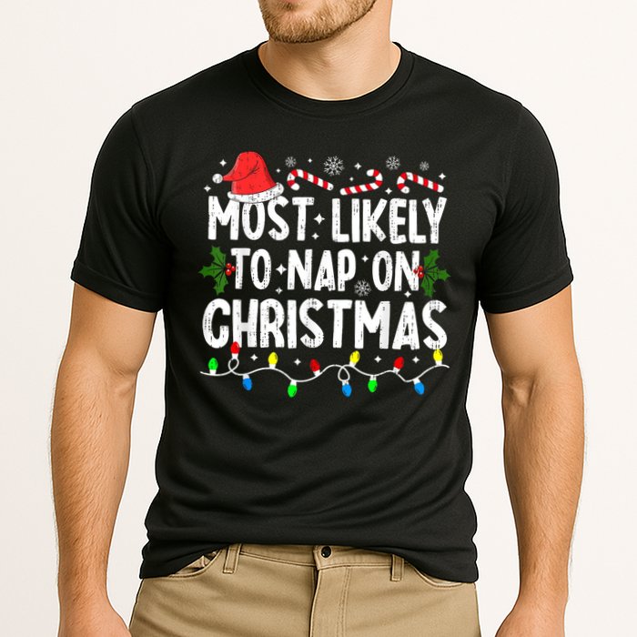 Most Likely To Nap On Christmas Performance Shirt