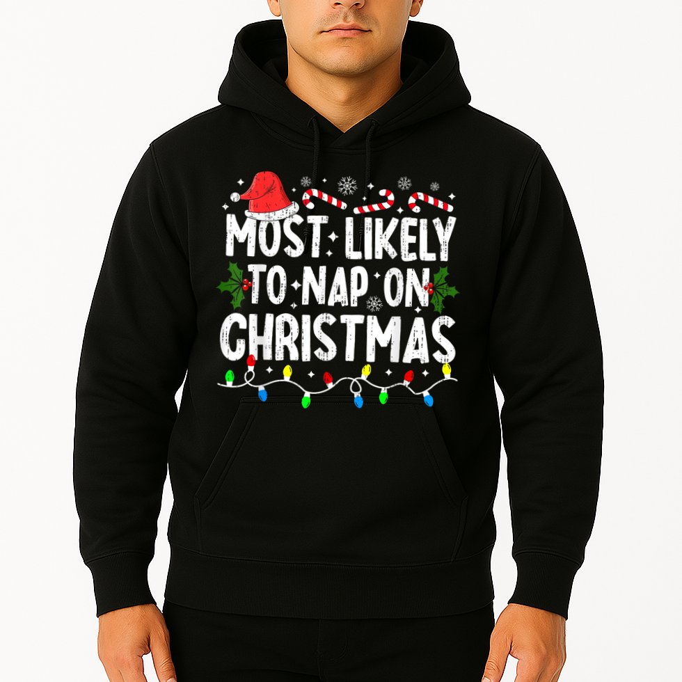 Most Likely To Nap On Christmas Hoodie