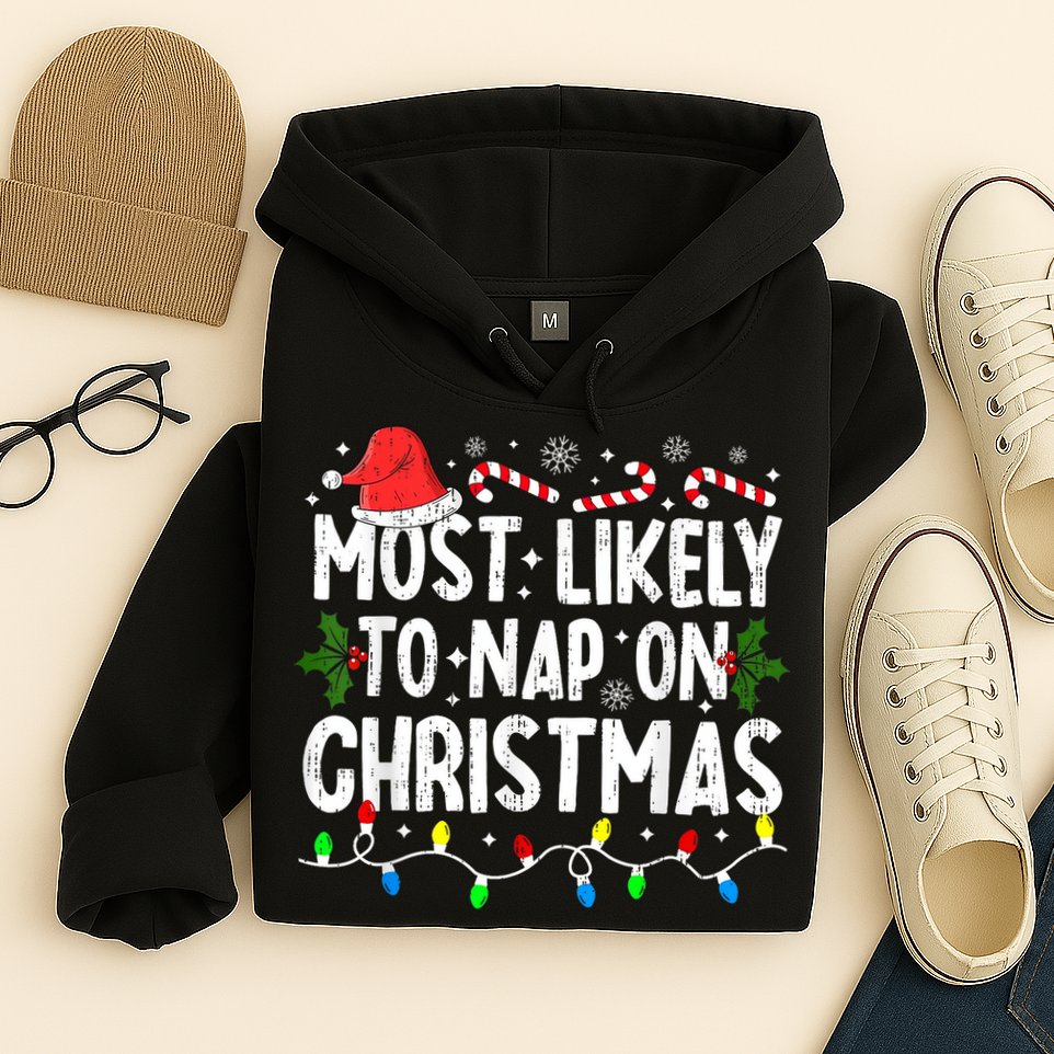 Most Likely To Nap On Christmas Hoodie