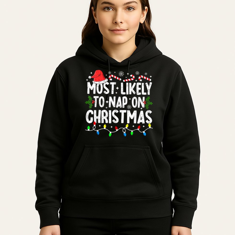 Most Likely To Nap On Christmas Hoodie