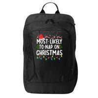 Most Likely To Nap On Christmas City Backpack