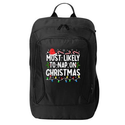 Most Likely To Nap On Christmas City Backpack