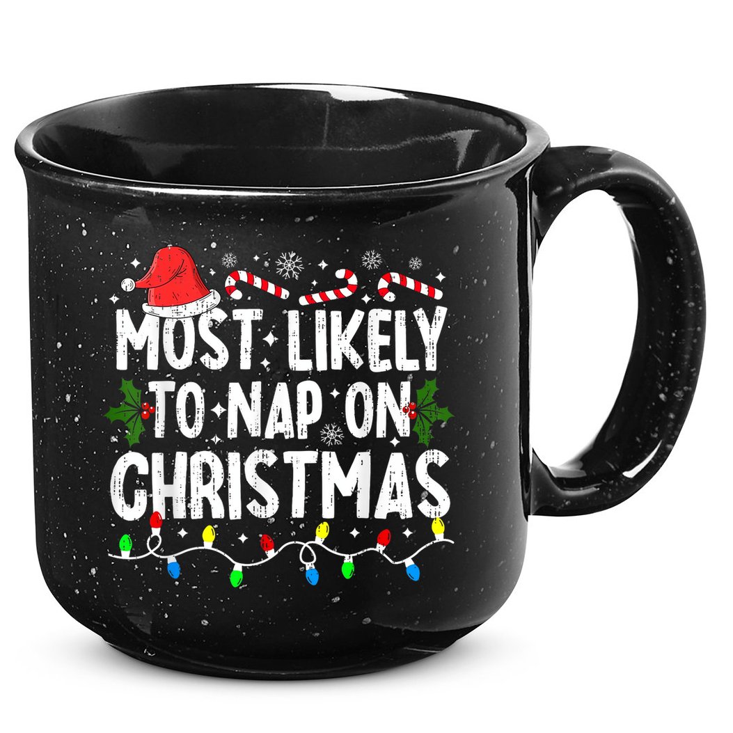 Most Likely To Nap On Christmas 15oz Campfire Ceramic Mug