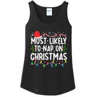 Most Likely To Nap On Christmas Ladies Essential Tank