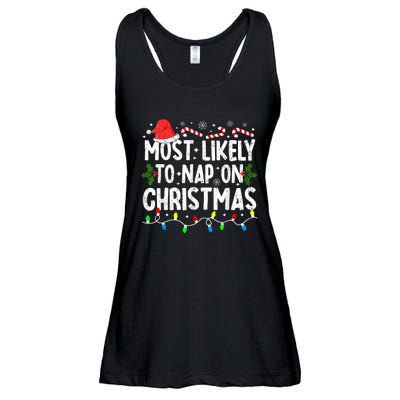 Most Likely To Nap On Christmas Ladies Essential Flowy Tank