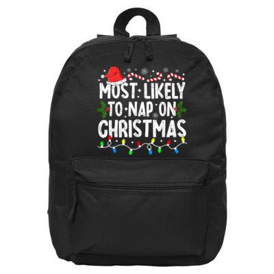 Most Likely To Nap On Christmas 16 in Basic Backpack