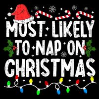 Most Likely To Nap On Christmas 16 in Basic Backpack