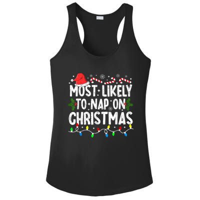 Most Likely To Nap On Christmas Ladies PosiCharge Competitor Racerback Tank