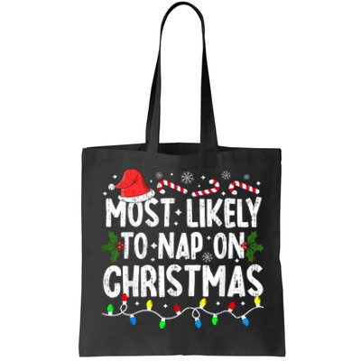 Most Likely To Nap On Christmas Tote Bag