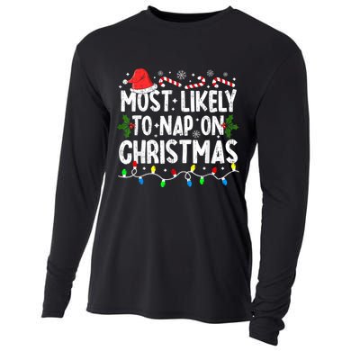 Most Likely To Nap On Christmas Cooling Performance Long Sleeve Crew