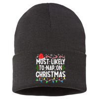 Most Likely To Nap On Christmas Sustainable Knit Beanie