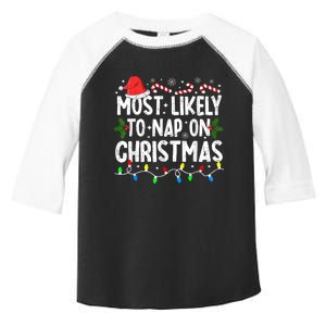 Most Likely To Nap On Christmas Toddler Fine Jersey T-Shirt