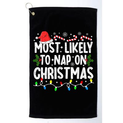 Most Likely To Nap On Christmas Golf Towel