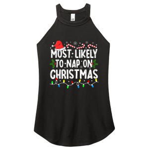 Most Likely To Nap On Christmas Women's Perfect Tri Rocker Tank