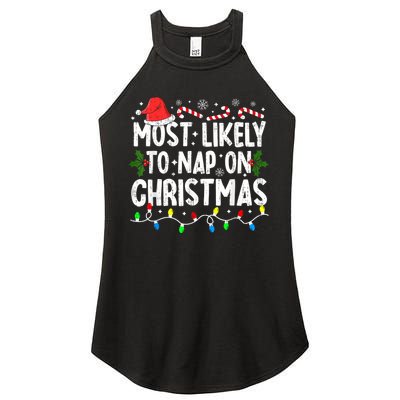 Most Likely To Nap On Christmas Women's Perfect Tri Rocker Tank