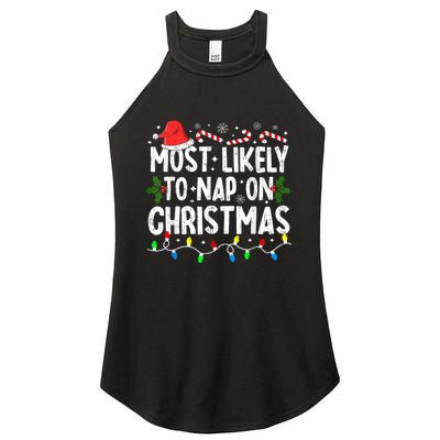 Most Likely To Nap On Christmas Women's Perfect Tri Rocker Tank