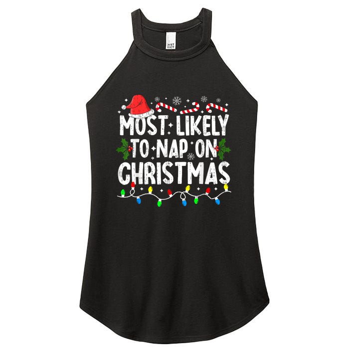 Most Likely To Nap On Christmas Women's Perfect Tri Rocker Tank