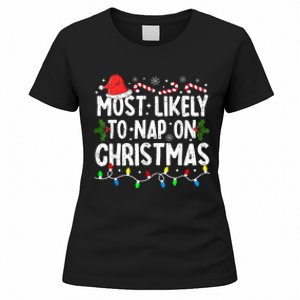 Most Likely To Nap On Christmas Women's T-Shirt