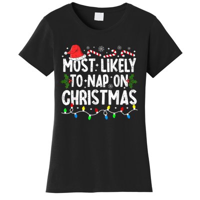 Most Likely To Nap On Christmas Women's T-Shirt