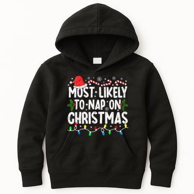 Most Likely To Nap On Christmas Kids Hoodie