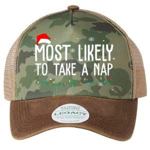 Most Likely To Take A Nap Funny Christmas Legacy Tie Dye Trucker Hat