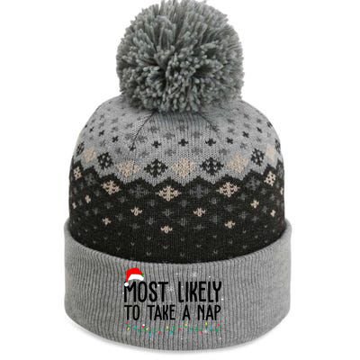 Most Likely To Take A Nap Funny Christmas The Baniff Cuffed Pom Beanie