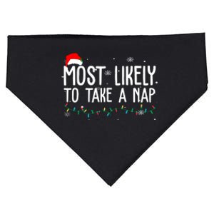 Most Likely To Take A Nap Funny Christmas USA-Made Doggie Bandana