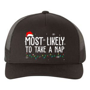 Most Likely To Take A Nap Funny Christmas Yupoong Adult 5-Panel Trucker Hat