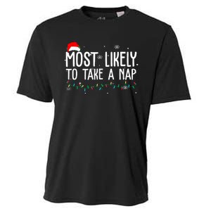 Most Likely To Take A Nap Funny Christmas Cooling Performance Crew T-Shirt