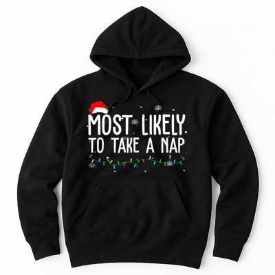 Most Likely To Take A Nap Funny Christmas Hoodie
