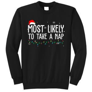 Most Likely To Take A Nap Funny Christmas Sweatshirt