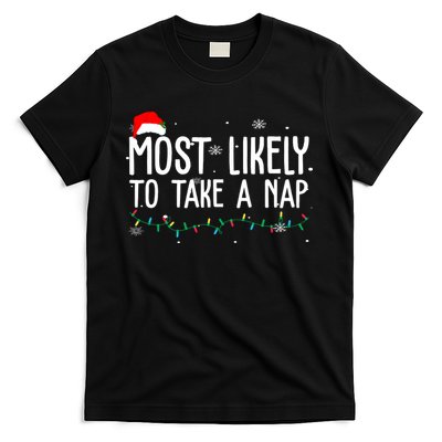 Most Likely To Take A Nap Funny Christmas T-Shirt