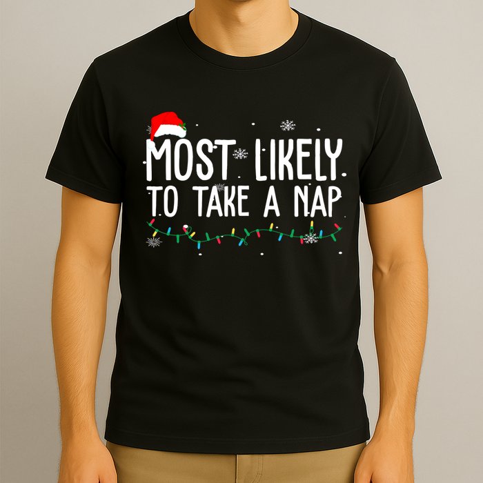 Most Likely To Take A Nap Funny Christmas T-Shirt