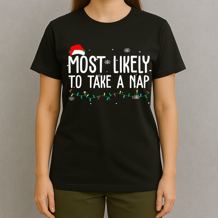 Most Likely To Take A Nap Funny Christmas T-Shirt