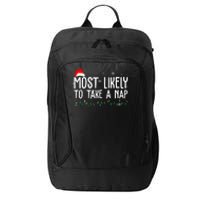 Most Likely To Take A Nap Funny Christmas City Backpack