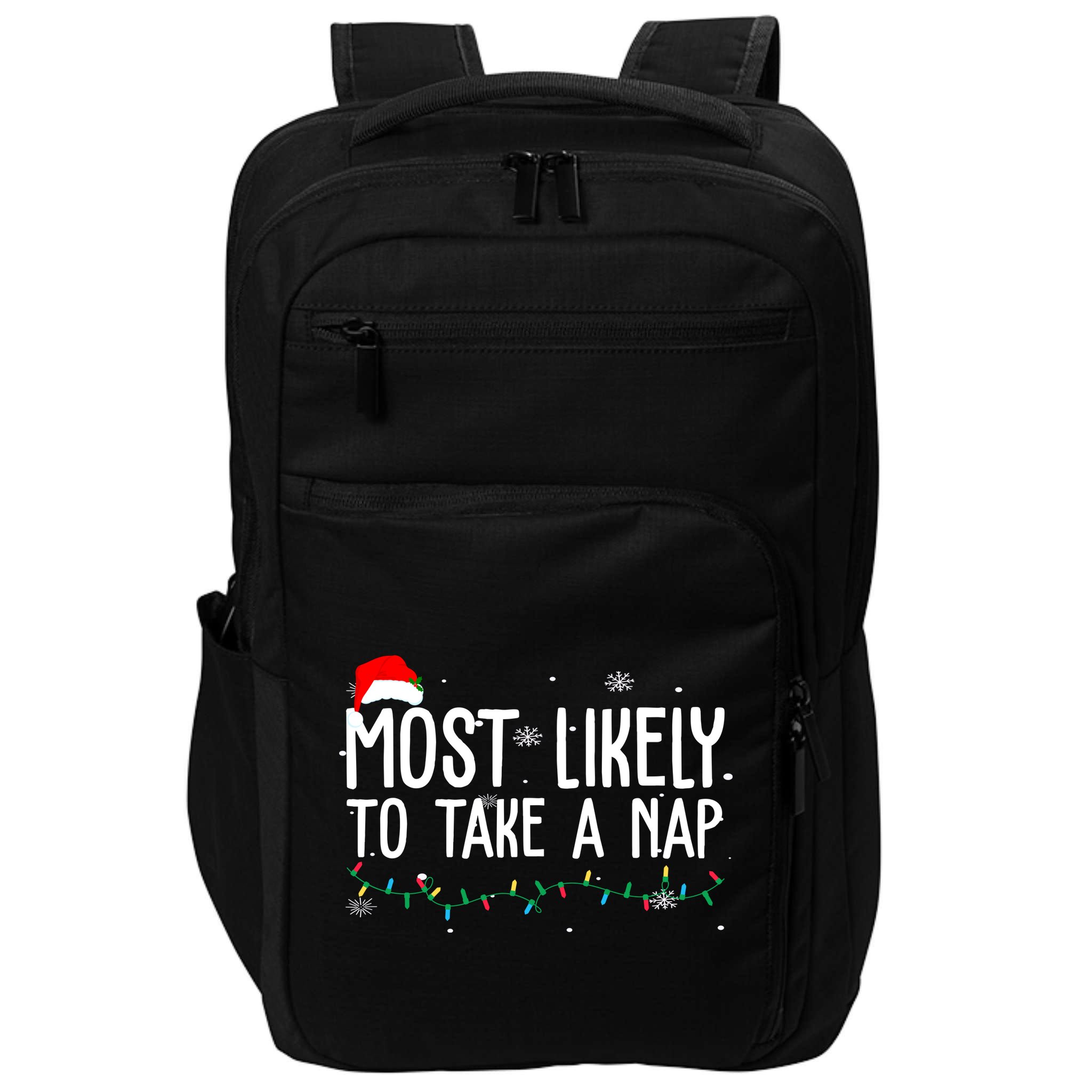 Most Likely To Take A Nap Funny Christmas Impact Tech Backpack