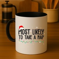 Most Likely To Take A Nap Funny Christmas Mug