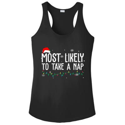Most Likely To Take A Nap Funny Christmas Ladies PosiCharge Competitor Racerback Tank