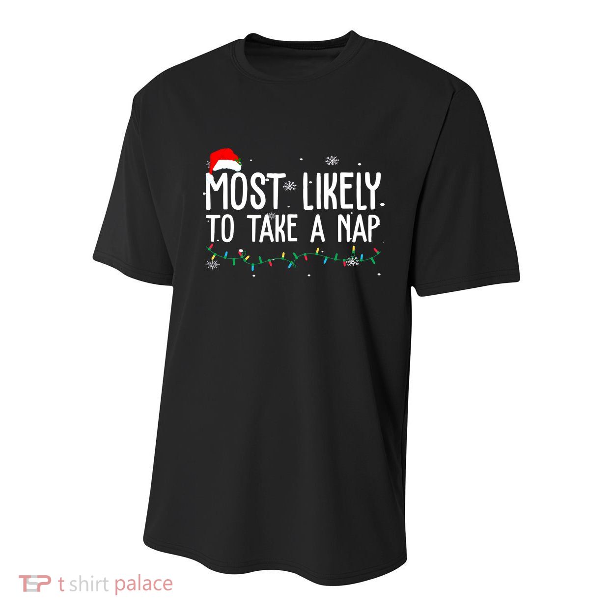 Most Likely To Take A Nap Funny Christmas Youth Performance Sprint T-Shirt