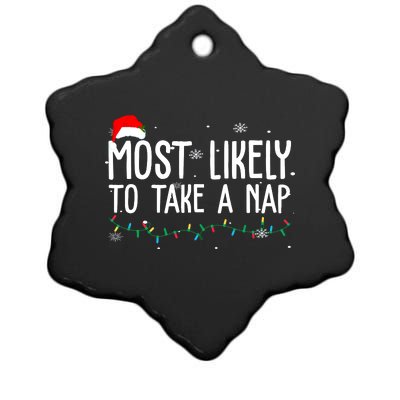 Most Likely To Take A Nap Funny Christmas Ceramic Star Ornament