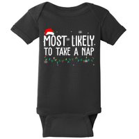 Most Likely To Take A Nap Funny Christmas Baby Bodysuit