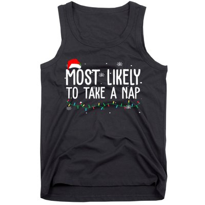 Most Likely To Take A Nap Funny Christmas Tank Top