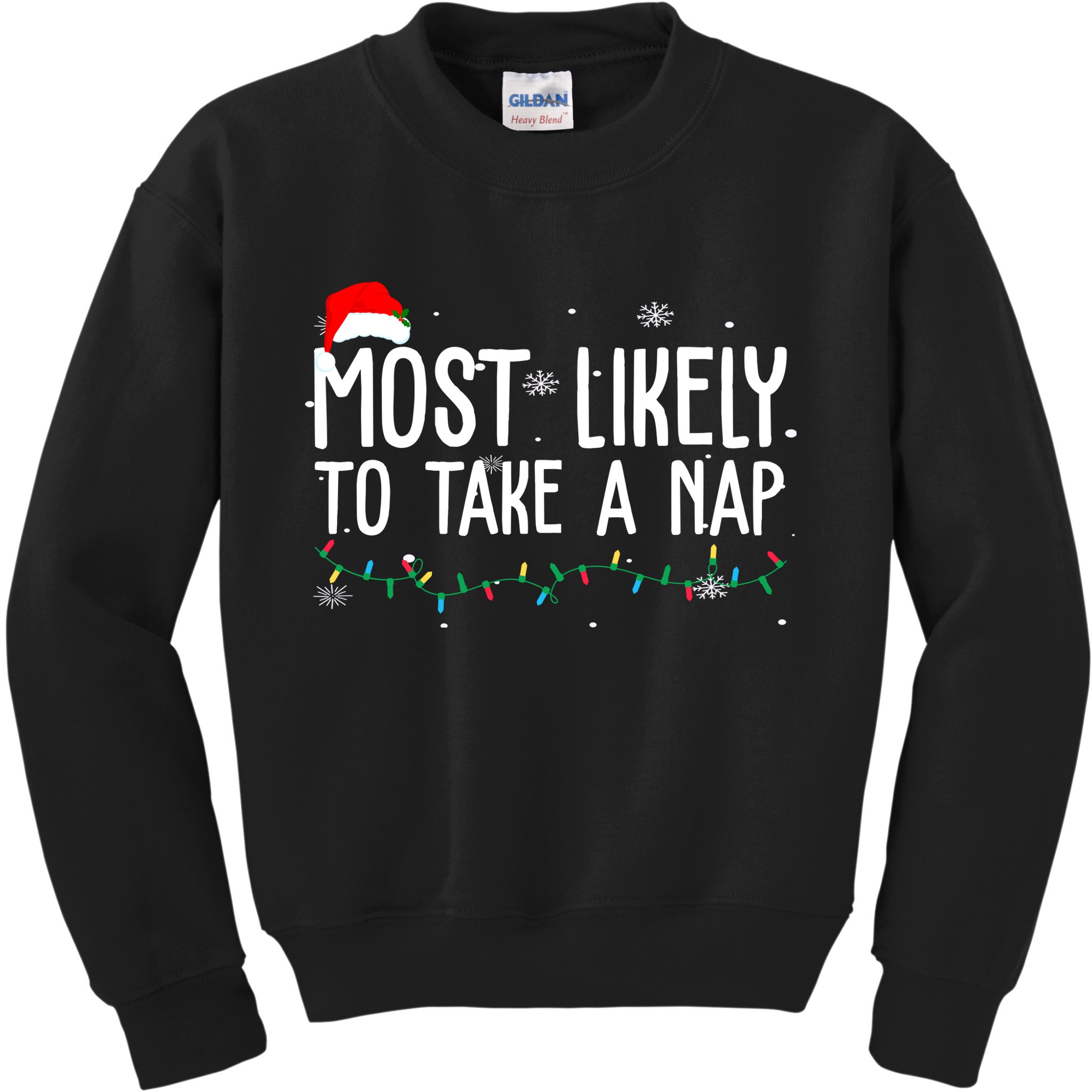 Most Likely To Take A Nap Funny Christmas Kids Sweatshirt