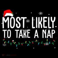 Most Likely To Take A Nap Funny Christmas Short Acrylic Beanie
