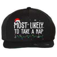 Most Likely To Take A Nap Funny Christmas Wool Snapback Cap