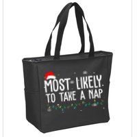 Most Likely To Take A Nap Funny Christmas Zip Tote Bag